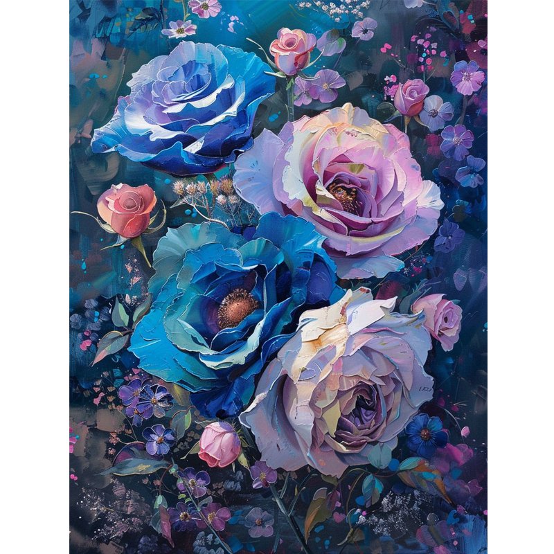 Rose Flower Mosaic Diamond Drill Stitch Painting AB Diamond Custom LOGO Drop Shipping