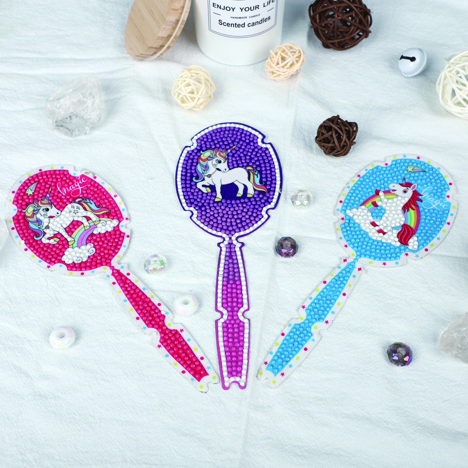 DIY Diamond sticker painting hair comb direct sales franchise products hair resin stones comb for summer camp