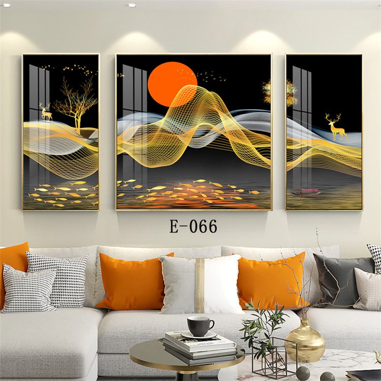 High quality large frame 3D effect abstract high-definition crystal painting mural art decorative wall frame