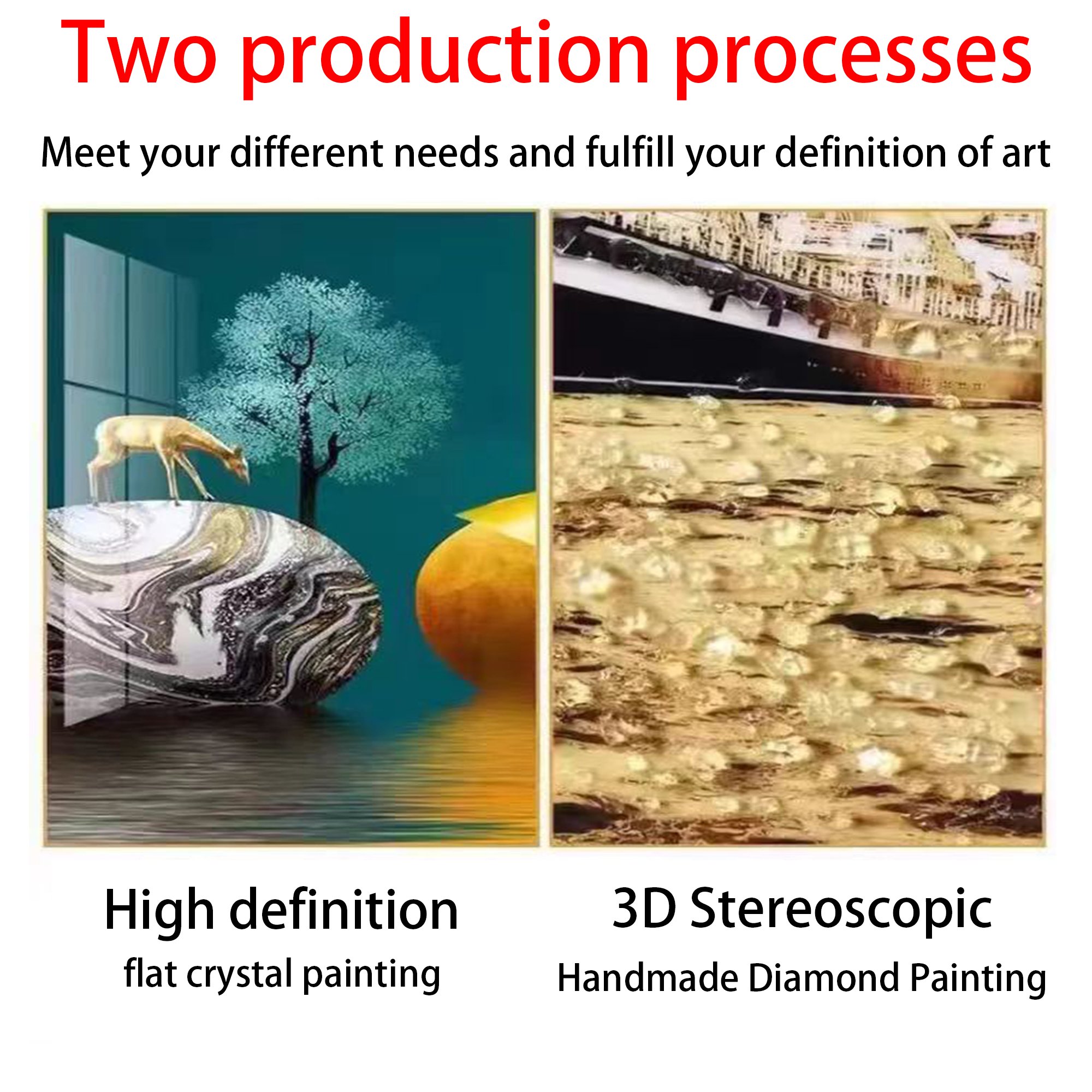 High quality large frame 3D effect abstract high-definition crystal painting mural art decorative wall frame