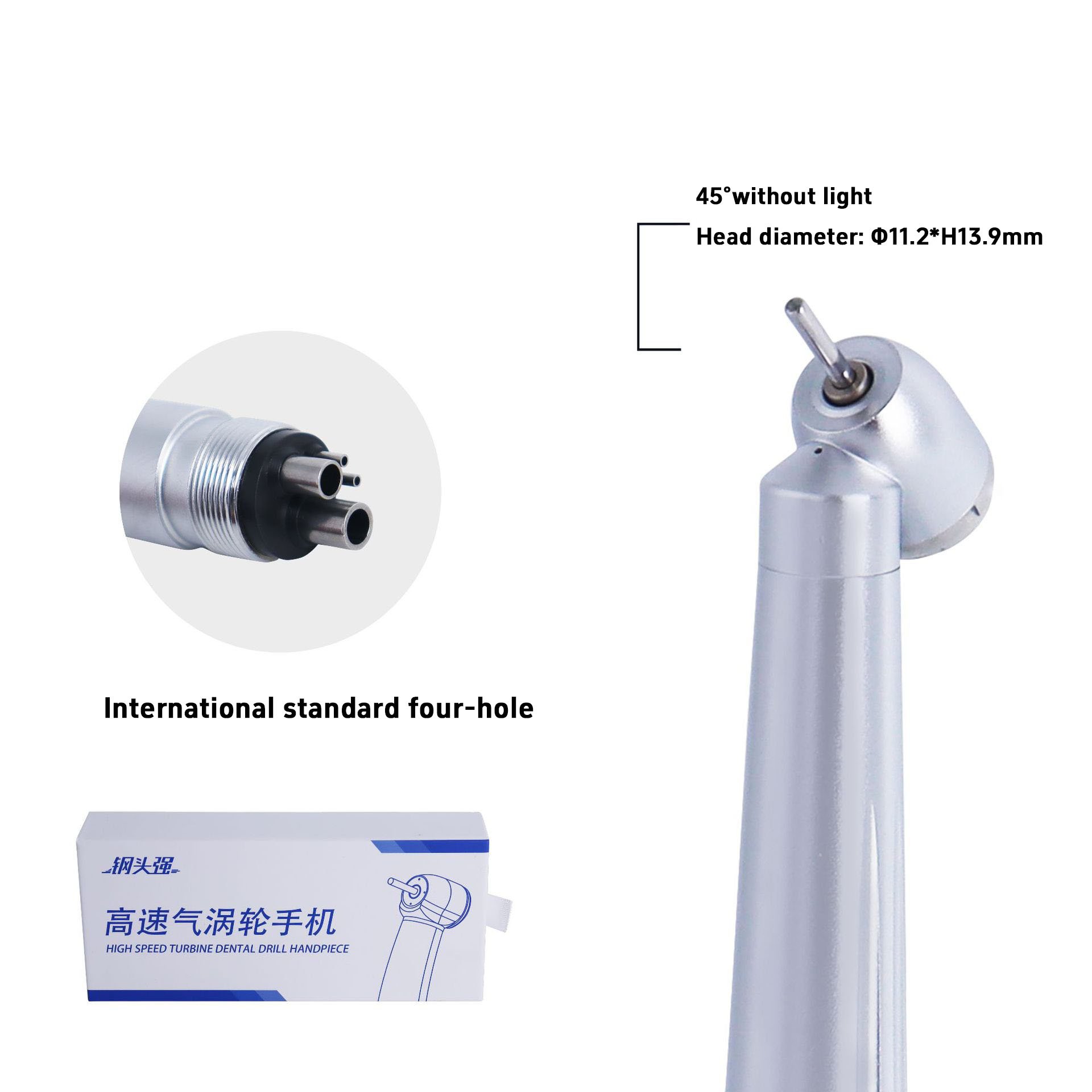 Metal Dental Airrotor Turbine Handpieces Body CE Dental Handpiece Low Speed High-speed for Efficient Dental Care Stainless Steel