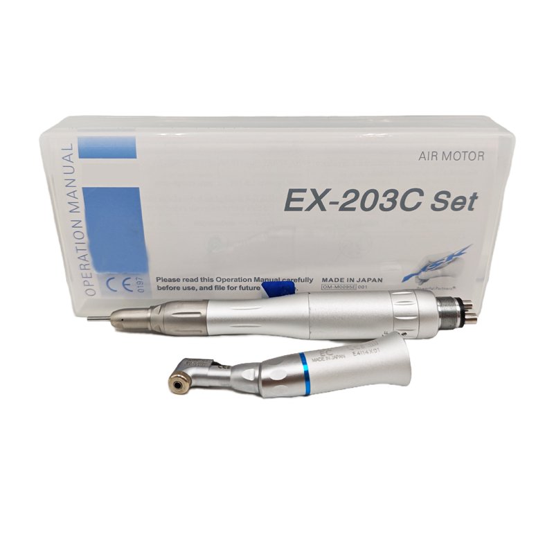 N-S-K Style Ex-203 Dental Handpiece Set Dental Push button Low Speed air Turbine contra angle Handpiece Kit for clinic
