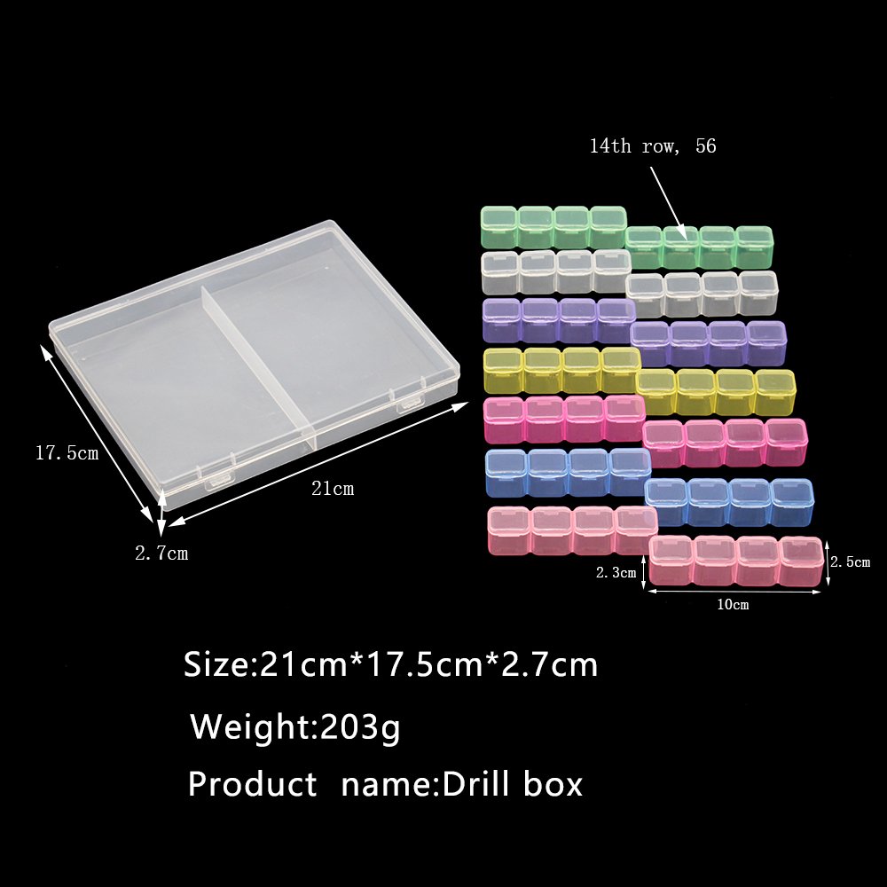 R-SN04/11 28/56 Gird Jewelry Container Nail Drill Organizer Diamond Painting Accessories Beads Storage Box