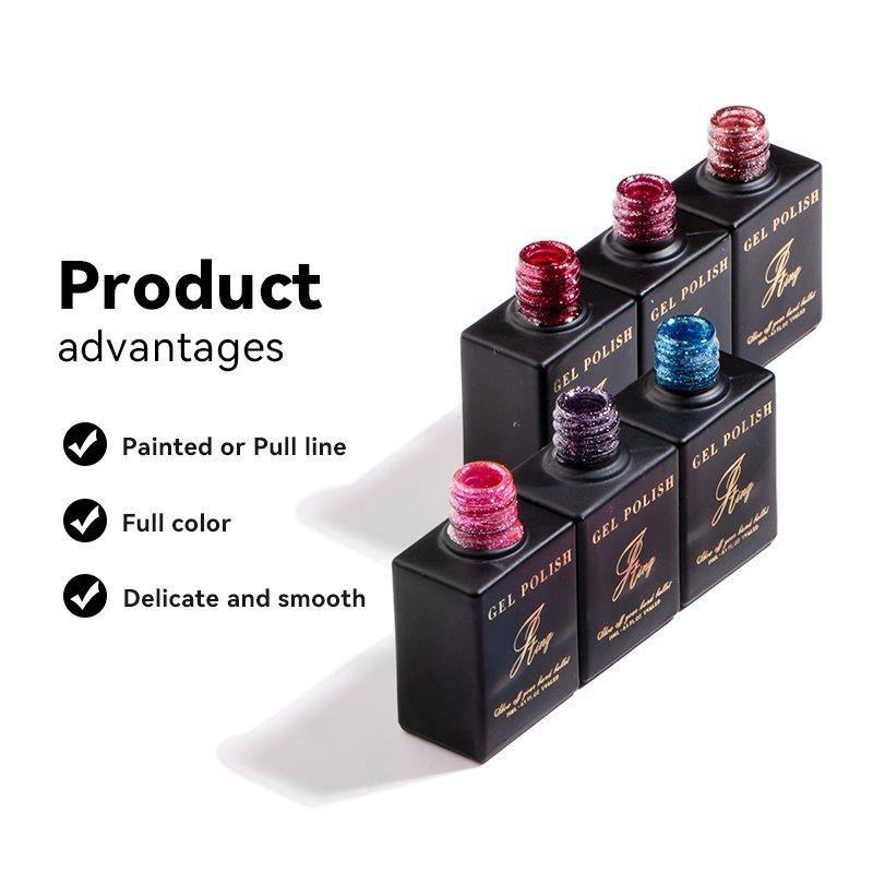 JTING 12 Colors nail gel art shiny platinum diamond flash painting gel polish OEM Private label platinum uv gel polish