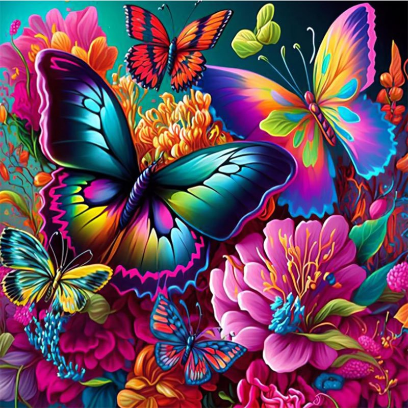 Butterfly in flowers full drill diamond art kit diamond painting puzzles toy diy mosaic art stone painting