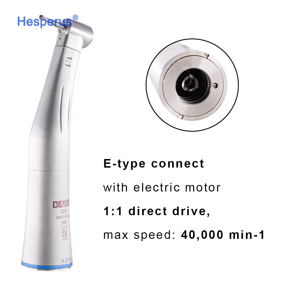 Dental 1to 1 Handpiece Internal Water Spray X25 Contra Angle Push Button Chuck Blue Ring Low Speed Handpiece