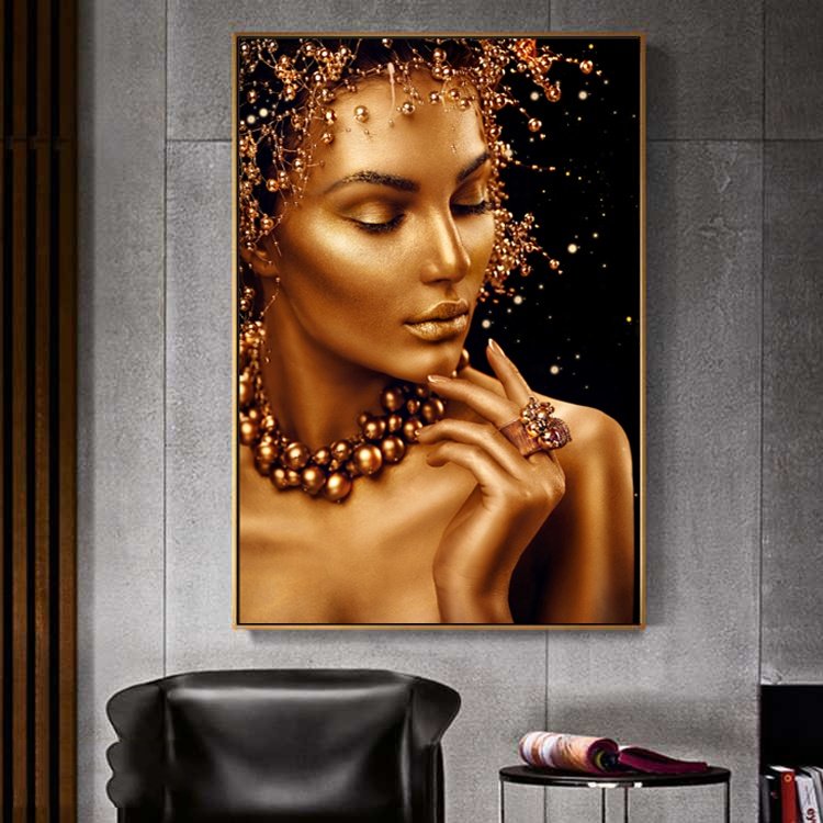 3d diamonds nordic paintings and wall arts hotel wall design bedroom decor home decorations sex black women light nude painting