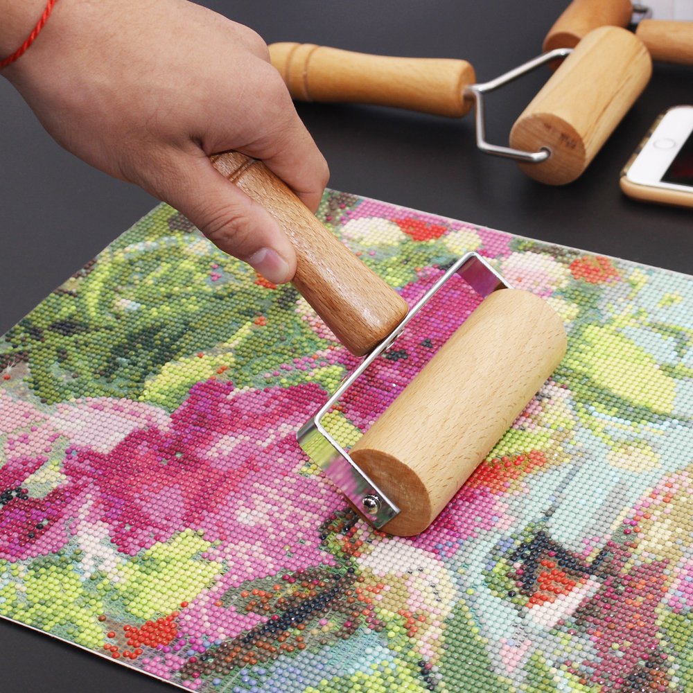 Wholesale 3 Style 5d Diy Diamond Painting Tools Accessories Wheel Flat Diamond Picture Wooden Material Roller