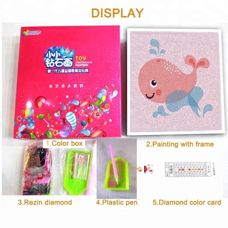Arts and crafts mini white frame DIY diamond painting unicorn educational toy full drill diamond painting kids with frame