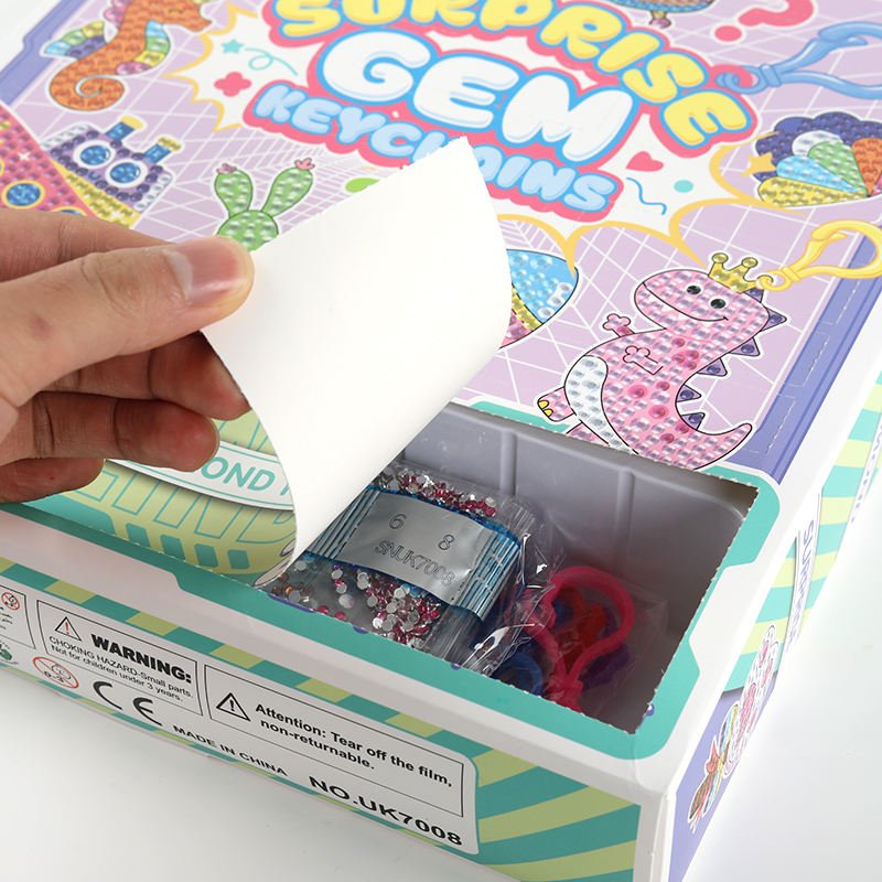 Factory Direct Sale Diamond Painting Keychains Kits Cartoon 24 Pcs 5d Diy Diamond Blind Box Keychains Set For Gifts