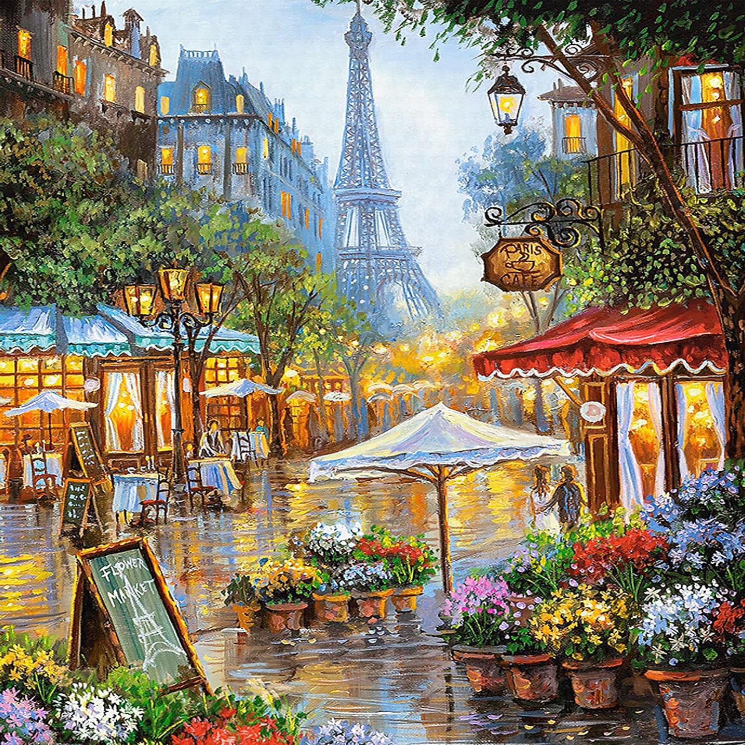 Hot selling romantic retro diamond paintings handmade diamond inlaid exquisite flower shop diamond paintings and wall arts