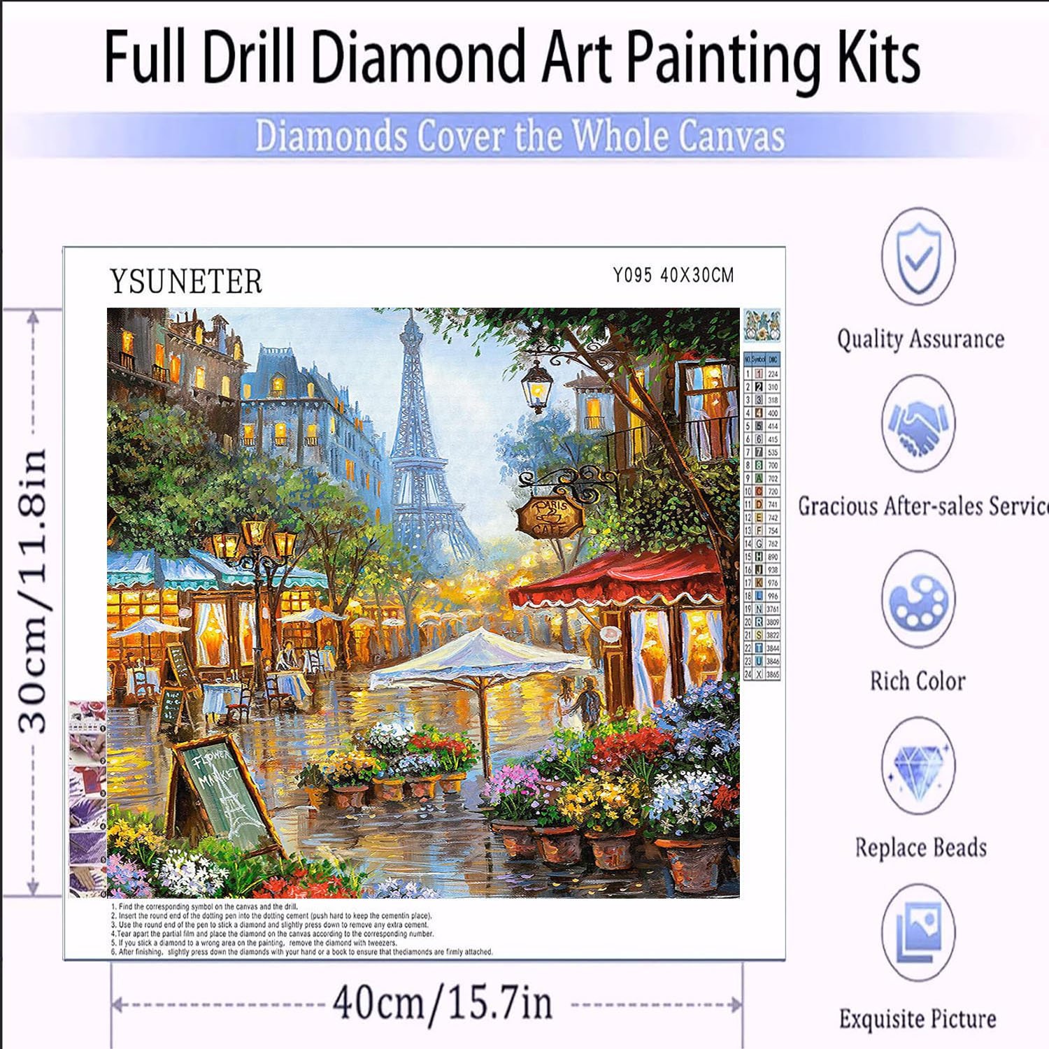 Hot selling romantic retro diamond paintings handmade diamond inlaid exquisite flower shop diamond paintings and wall arts