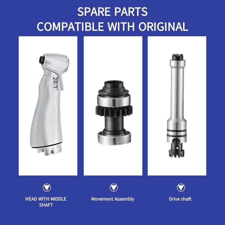 20:1 Dental Low Speed Handpiece Mini LED Button Generator Electric Power Source Implant Handpiece Metal Steel Drill Accessory