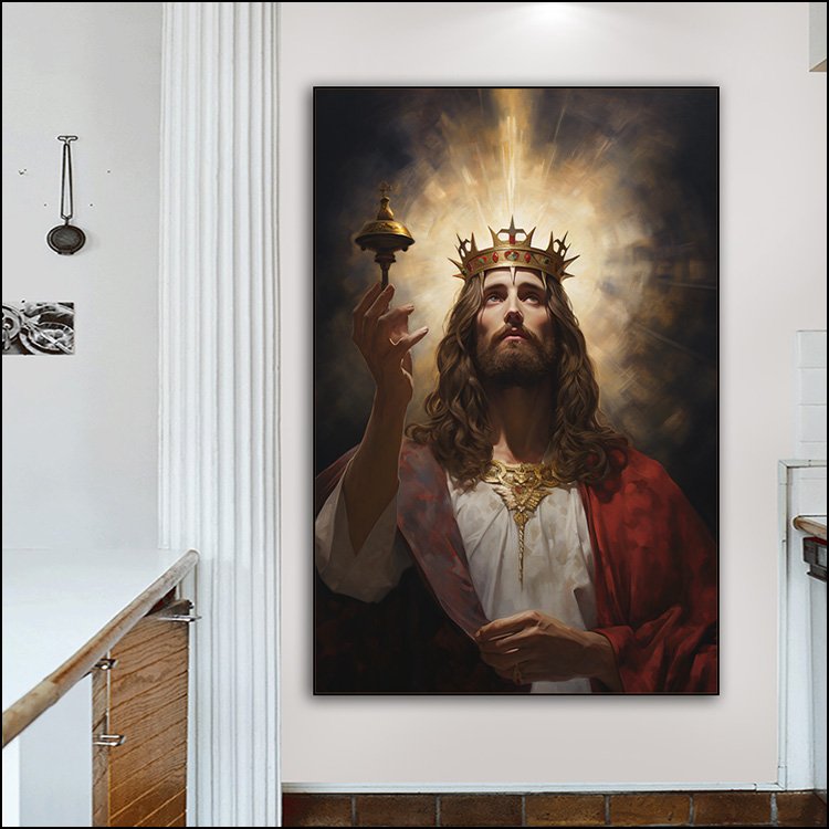 Jesus Figure Portrait Paintings on Canvas Arts murals Modern Religion Arts LED diamond paintings Crystal porcelain painting