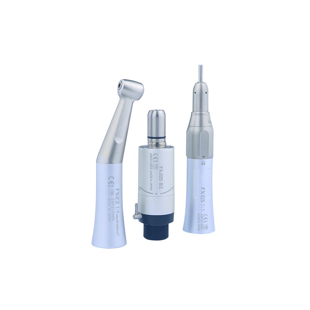 Low-Speed Dental Handpiece Set/Kit from the FX Series Electric Power Source contra angle Straight Handpiece Push Button