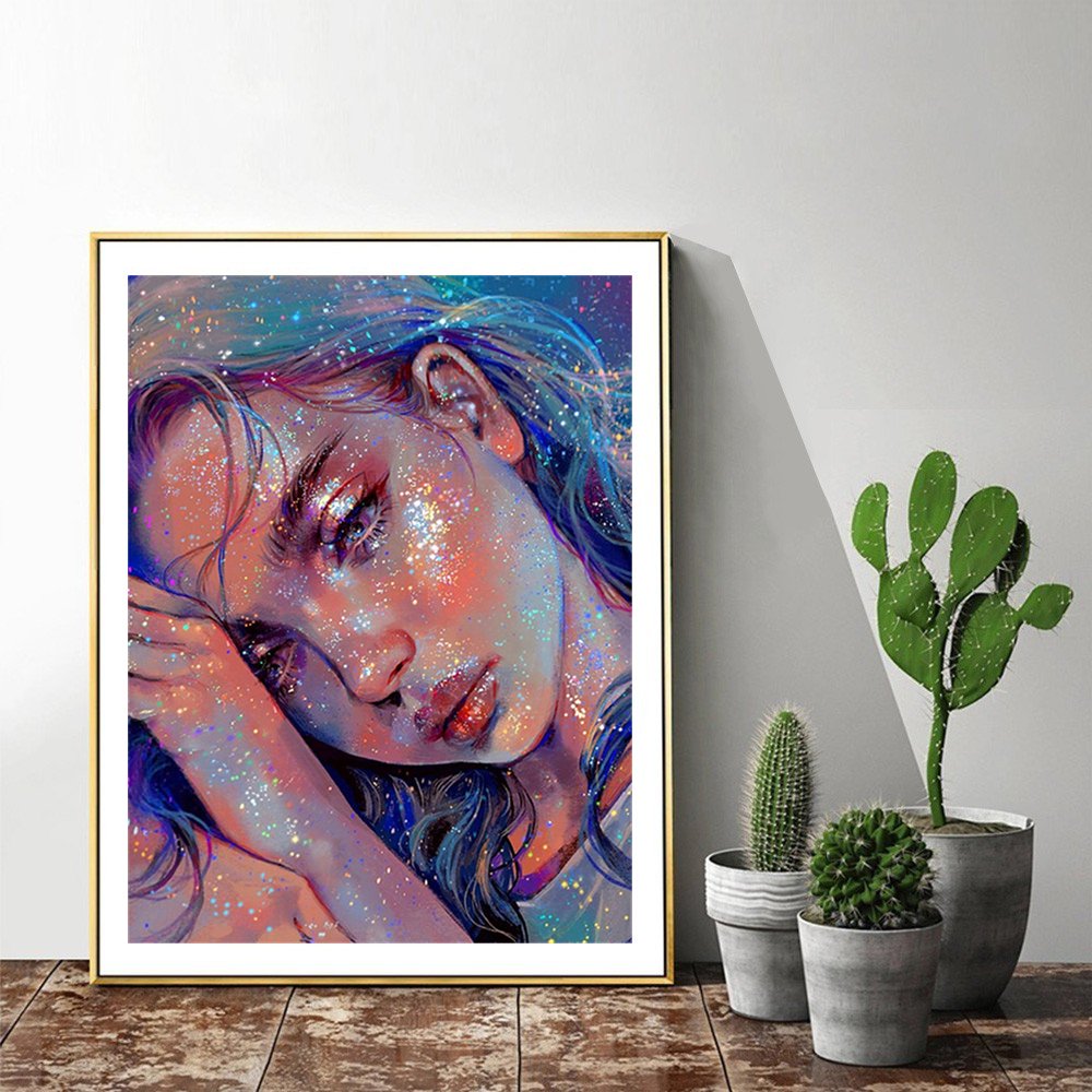 Full Drill Diamond Painting Portrait Girl Mosaic For Home Decor New Design The Best Short Lint Canvas Arts and Crafts