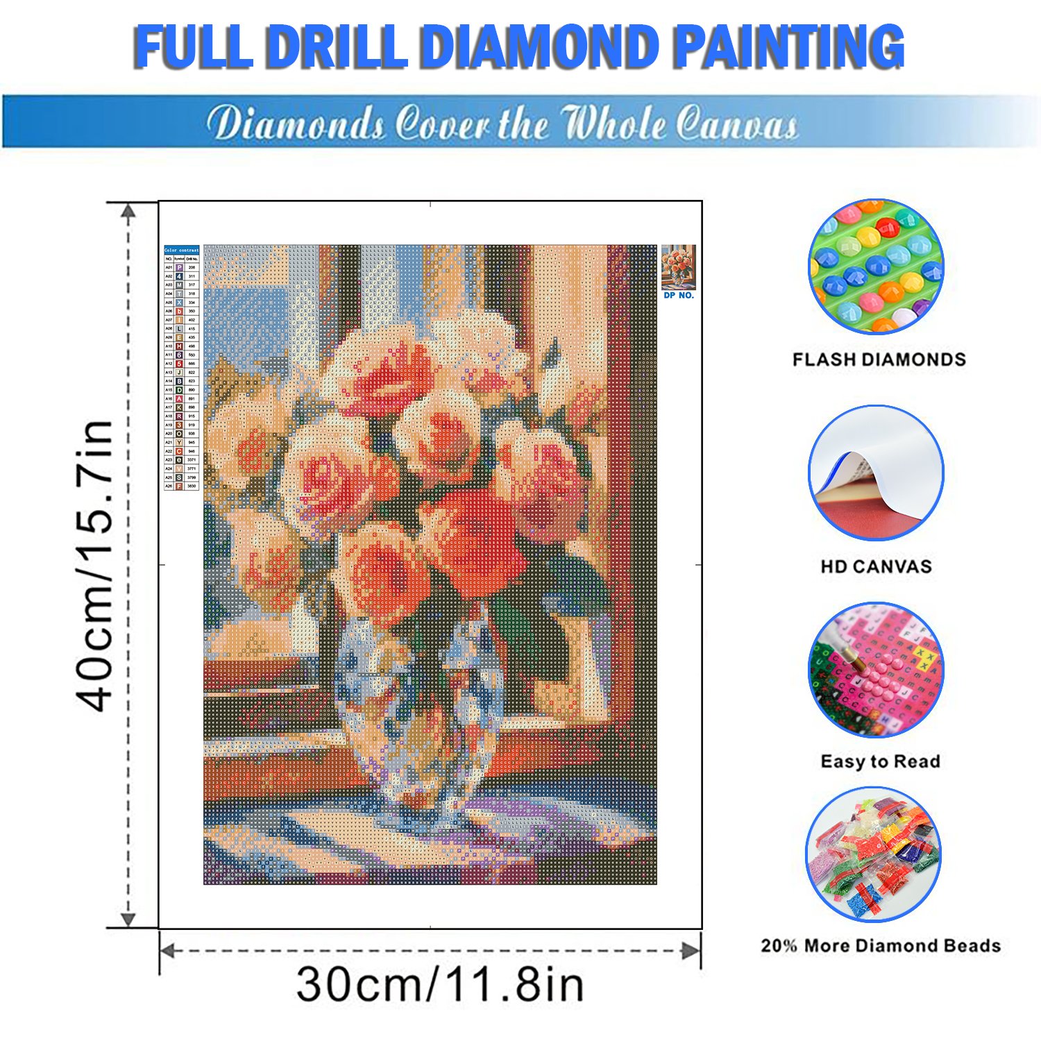 Vintage Flower Bouquet 5D Full Round Diamond Painting Kits Retro Flowers In A Vase DIY Drills Mosaic Embroidery Cross-stitch