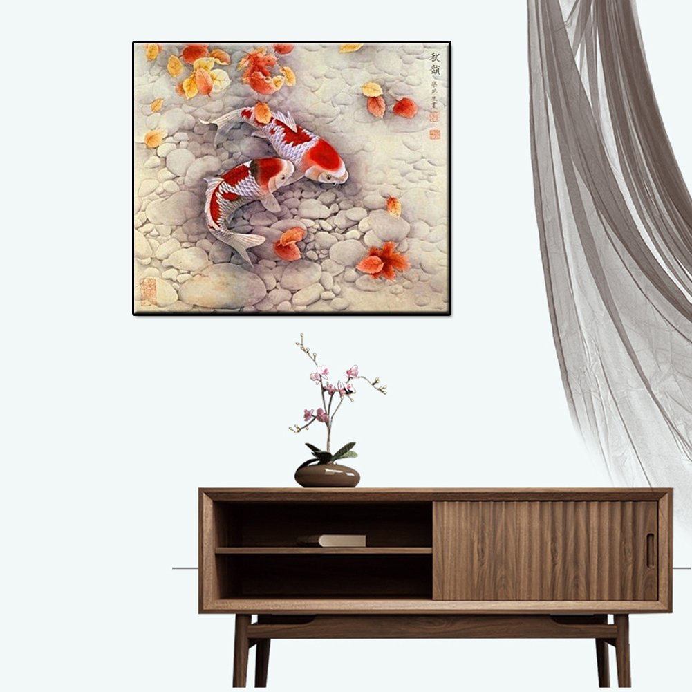 FactoryWholesale Crystal Bright Diamond Painting Stunning Two Fish Diy Part Point Drill Diamond Embroidery Art Decor