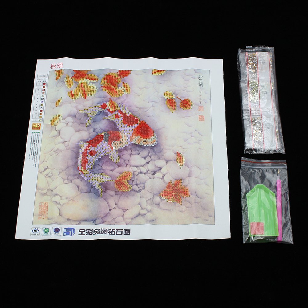 FactoryWholesale Crystal Bright Diamond Painting Stunning Two Fish Diy Part Point Drill Diamond Embroidery Art Decor