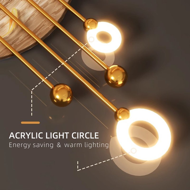 LED luminous mural 3D decorative wall art luxury home metal lamp acrylic painting Home decor can add acrylic diamonds
