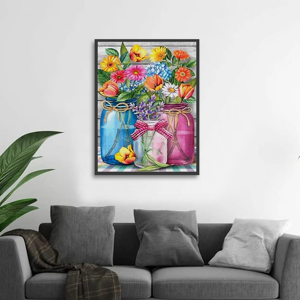 5D diamond Living room porch circular decorative Crystal porcelain round frame diamond painting