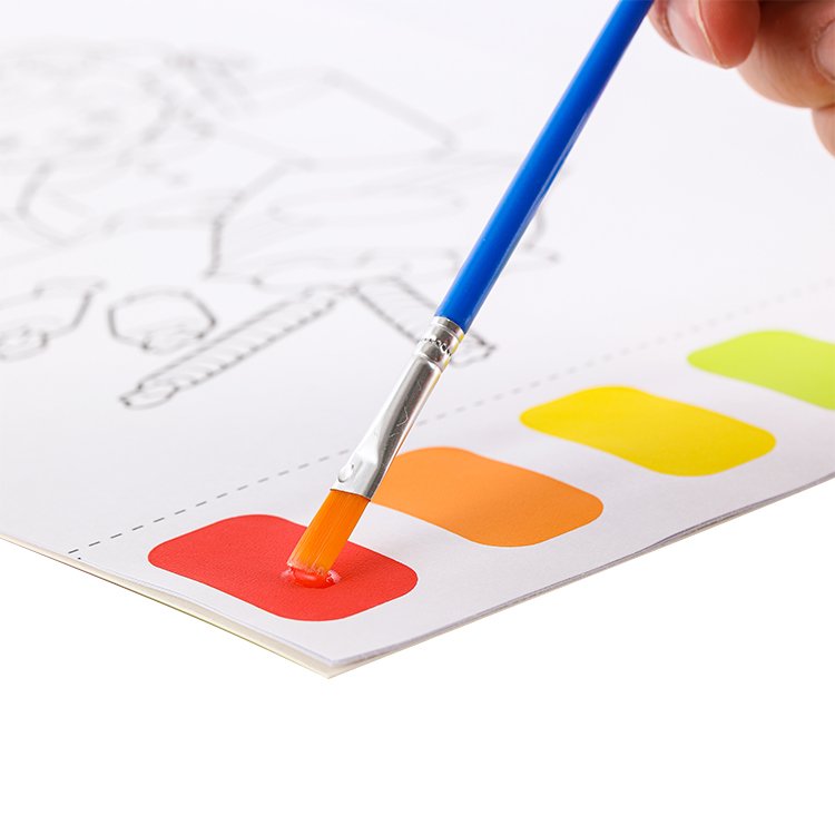 Custom Pocket Watercolor Painting Bookmarks Book for Kids Palette Paint Book Water Coloring Drawing Book Toys Set with Brush