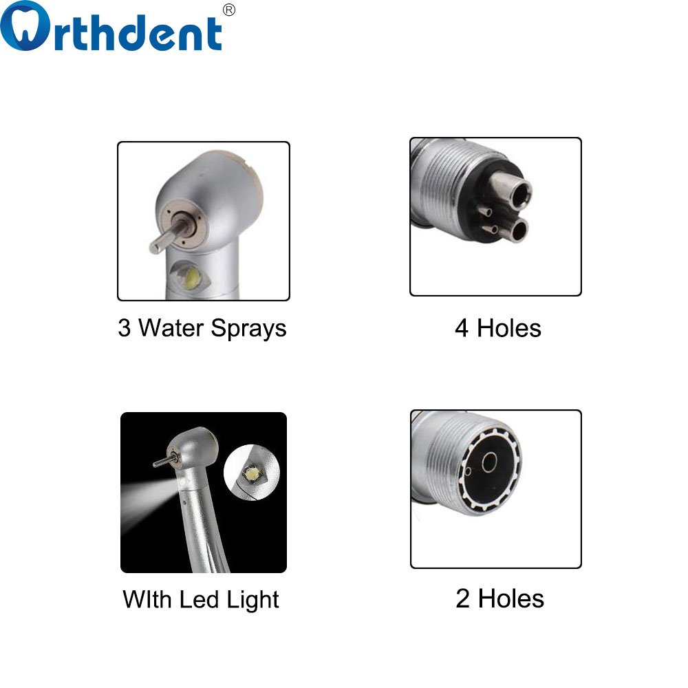 Dental Turbine High Rotation Pen Dentistry LED Handpiece 3 Sprays Fiber Optic Standard Push Button N/K Style Dentist Instruments