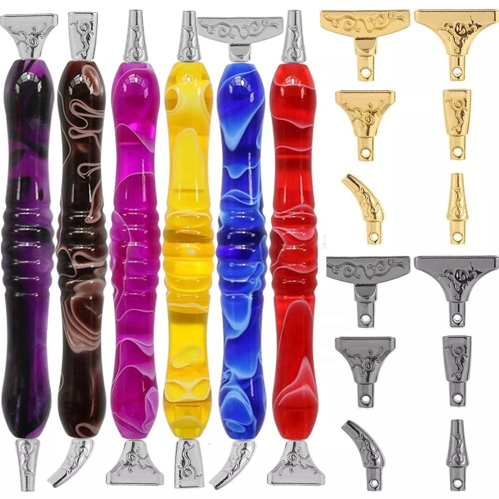 R-MT08-10 6pcs Diamond Painting Pen Metal Heads Tip Drill Pen Multi Placer Stainless Steel Pen Tips
