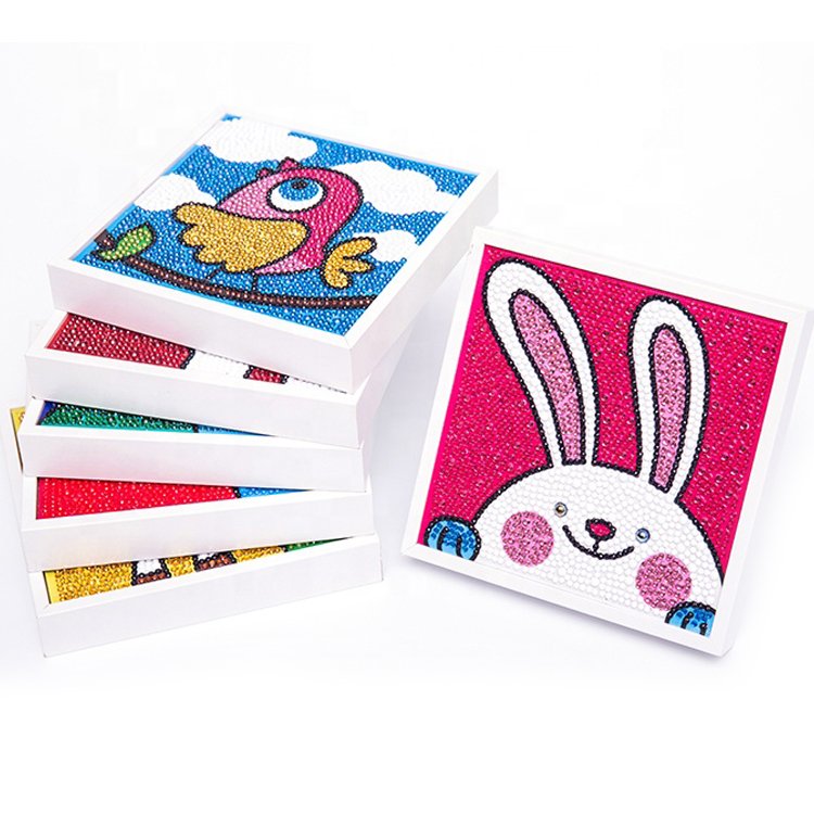 5D Diamond Painting Kit Cartoon Full Drill Diamond Picture mini white frame DIY diamond painting For Kids With Frame