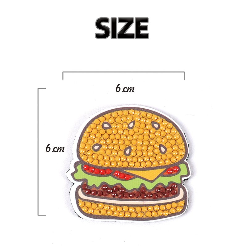 5D Diy Children'S Diamond Painting Full Drill Child Hand Drawing Hamburger Fridge Stickers Diamond Embroidery