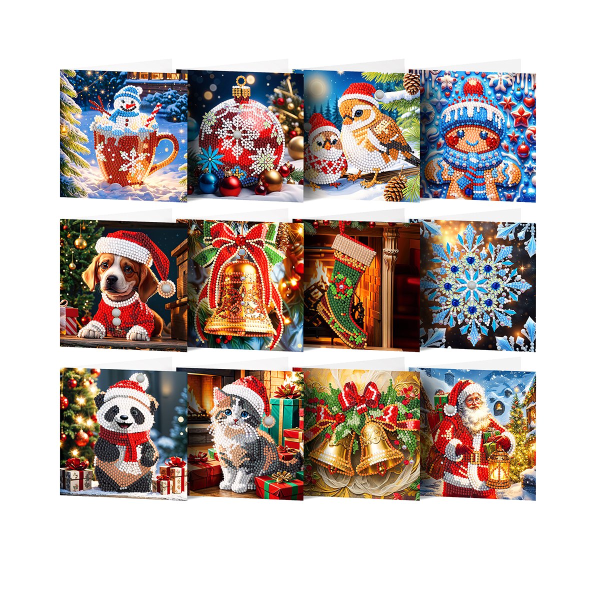 New 5d Gem Cards Christmas Santa Cards Diy Mosaic Art Crafts Postcard Holiday Gifts Diamond Painting greeting cards with envolpe