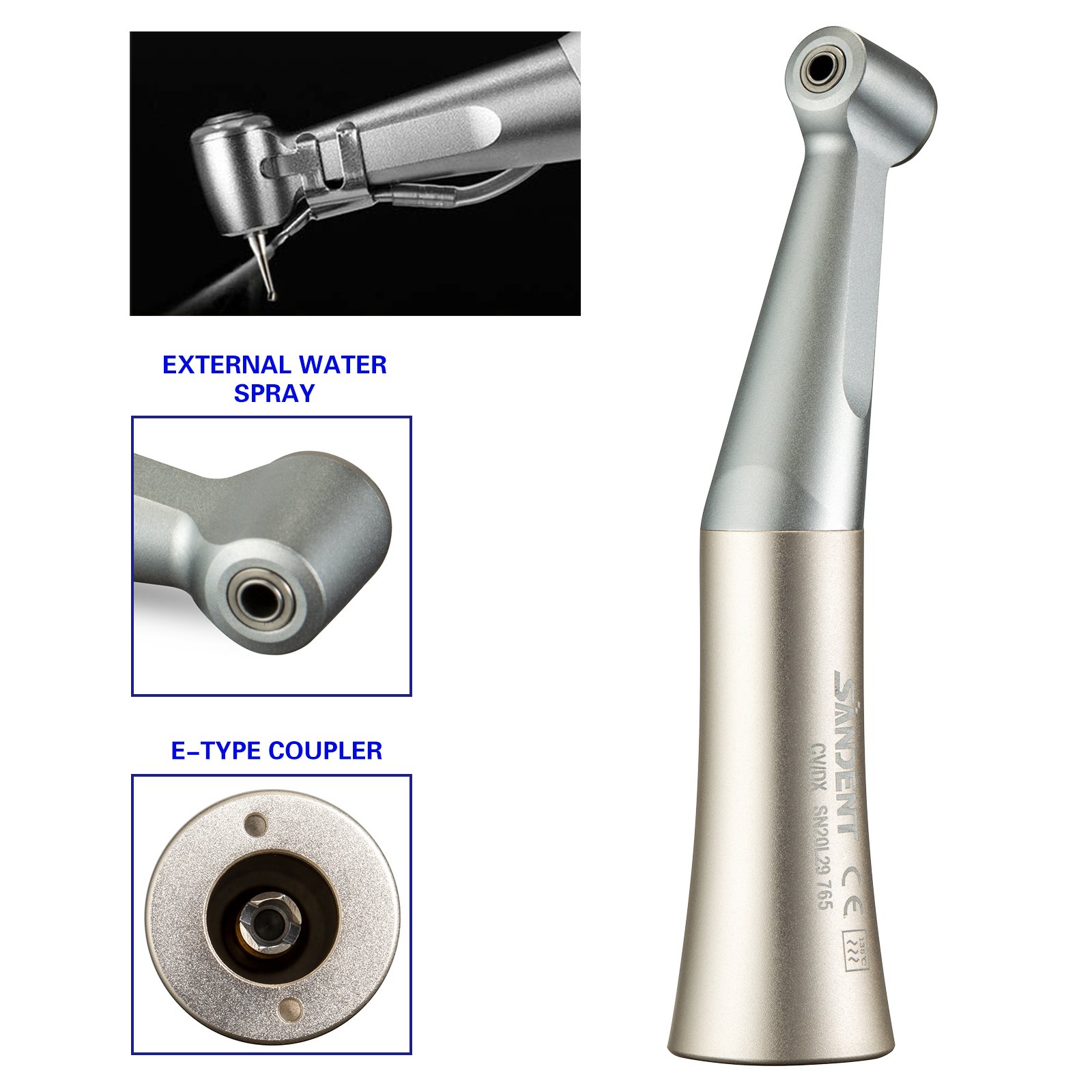 N-S-K Style Dental Low Speed Handpiece 1:1 Direct Drive Push Button Contra Angle