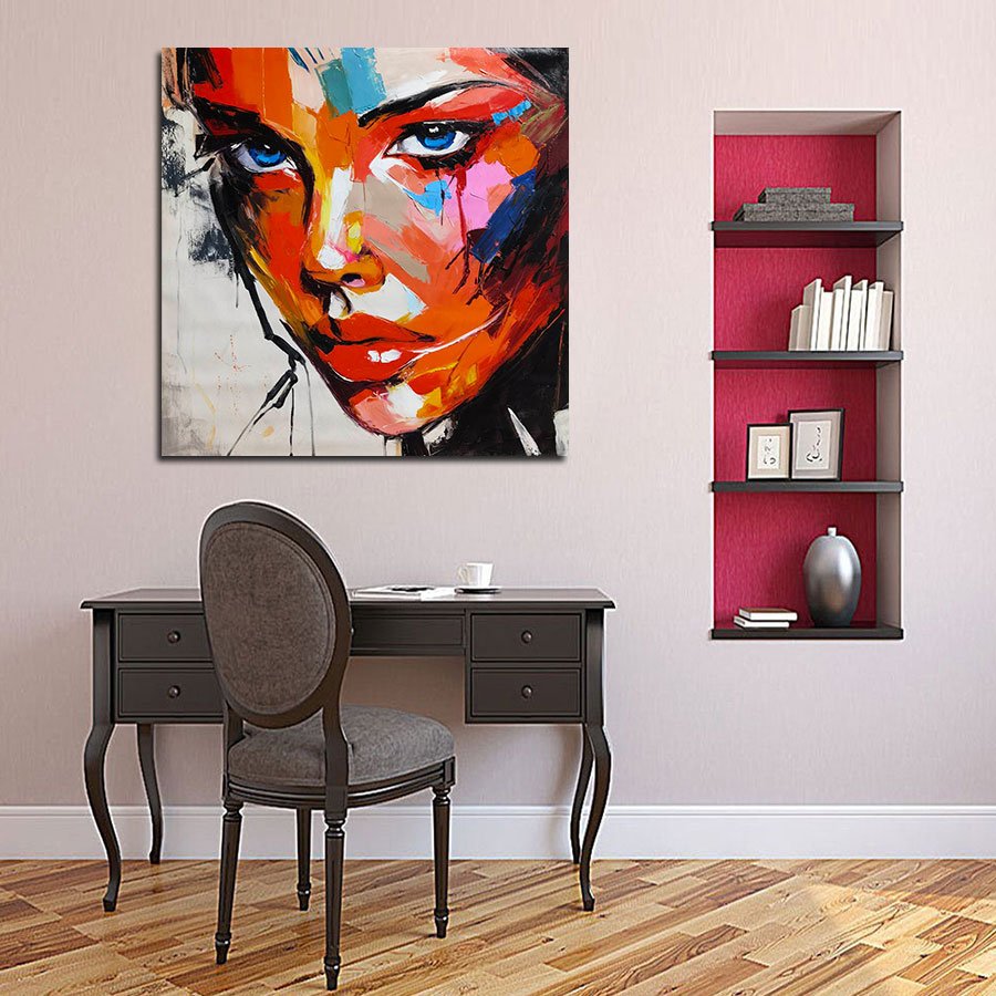 Original Art Modern Handmade Portrait Palette Abstract Knife Human Figure Portrait Paintings for Home Wall Art Decor
