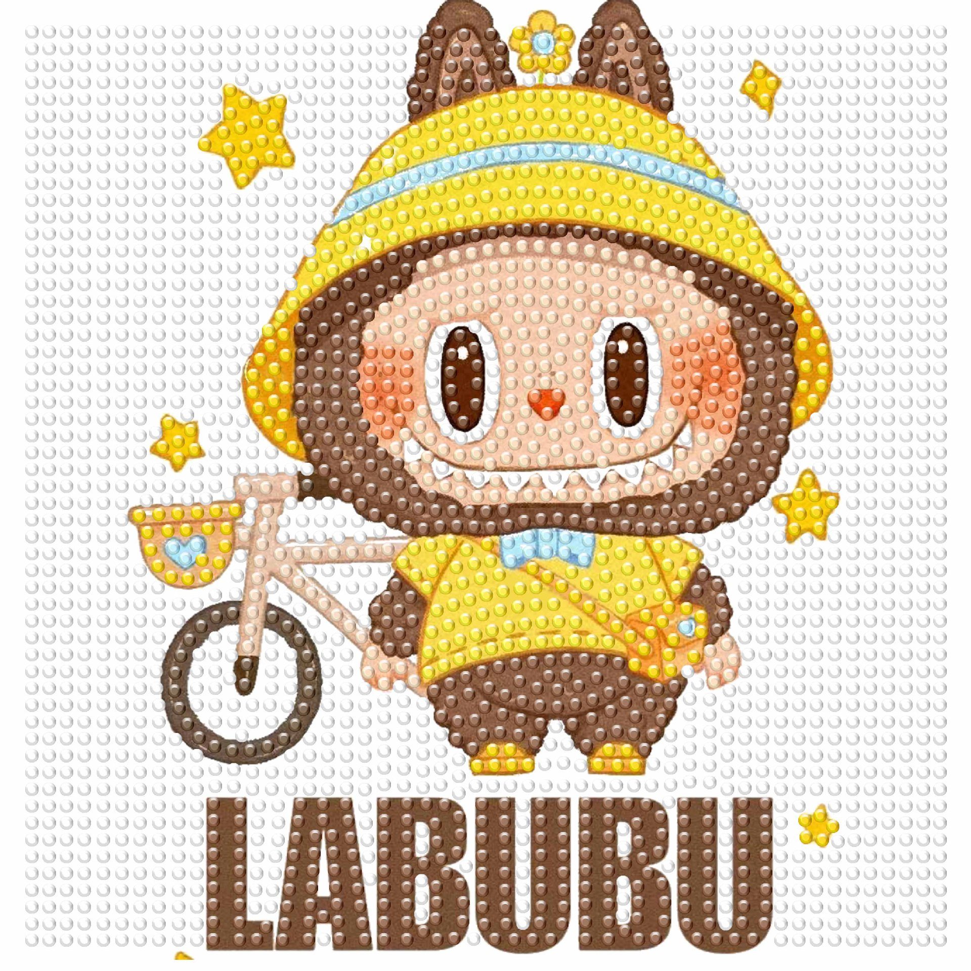 20*20cmLabubu Diamond Art Kits for Kids Beginners, DIY Toy Full Drill Animal 5D Labubu Diamond Painting Kits for Kids Ages
