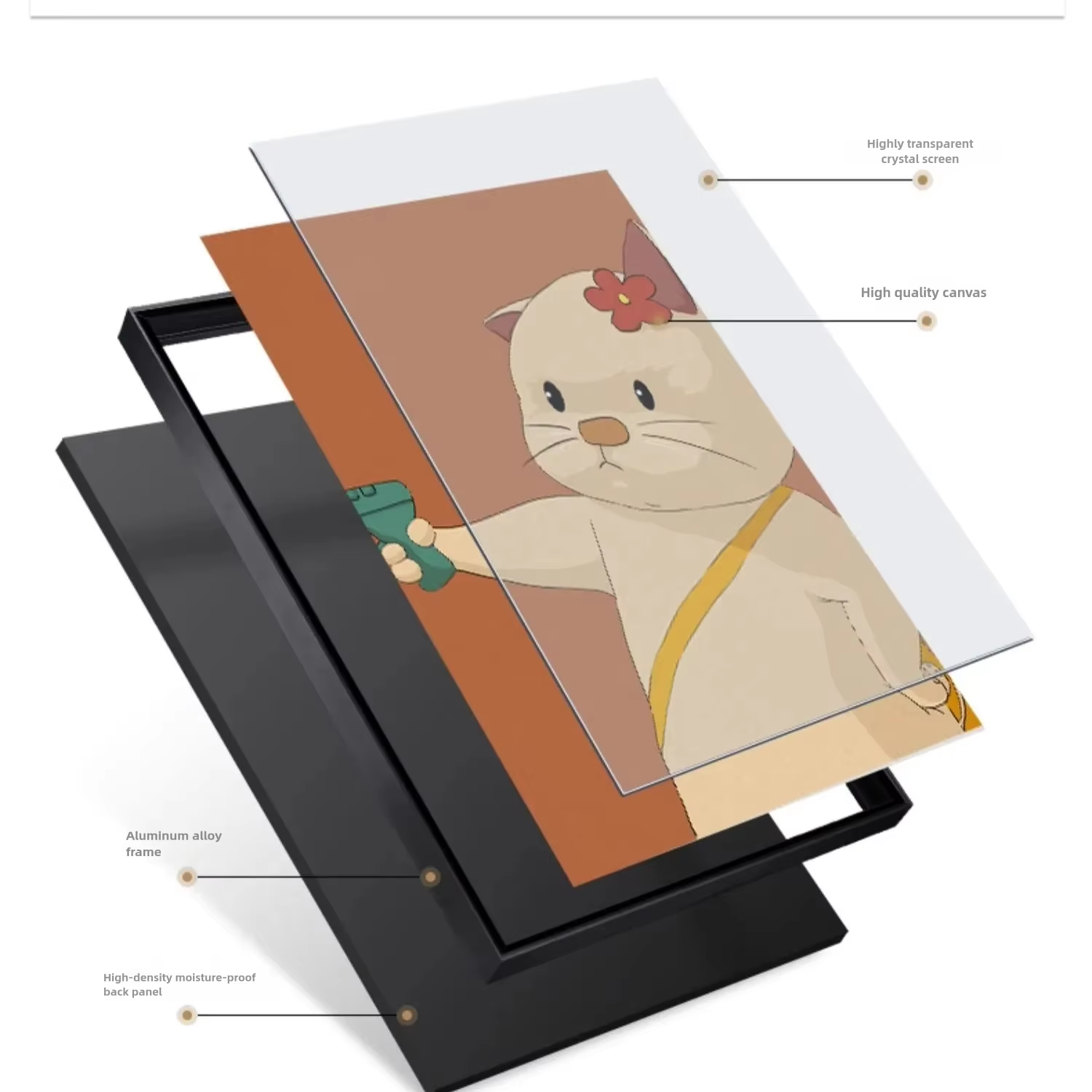 Restaurant decoration painting cat cartoon log style dining room hanging painting couple comic bedroom room mural