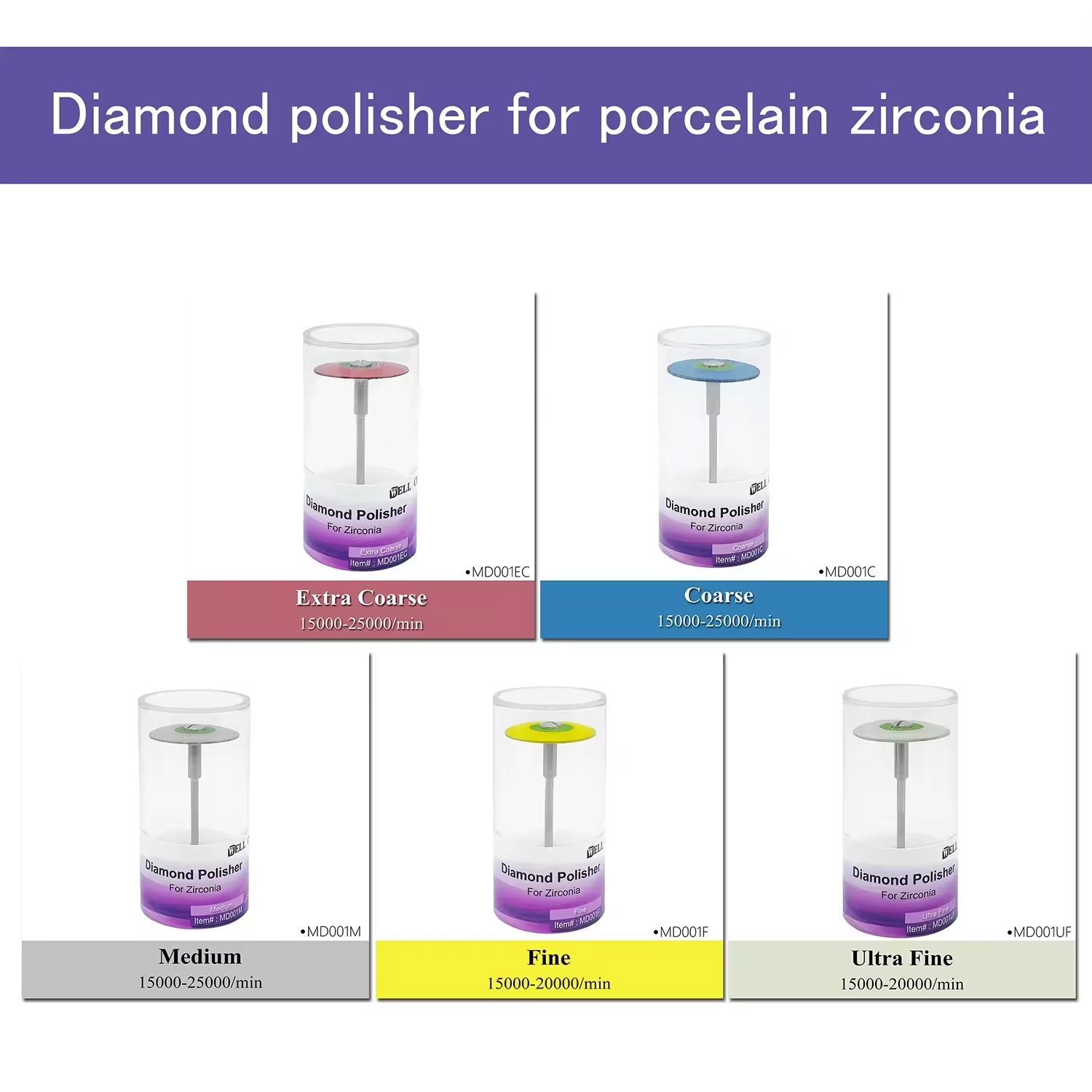 HP 26mm Polish Wheels Rubber Diamond Polisher Disc Zirconia Restorations Dental Products for Porcelain Electric Ce Weller 1years