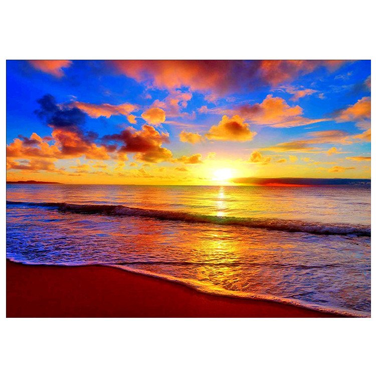 Home decoration cross stitch mural seaside sunset scenery Diamond painting kit DIY 5D diamond painting