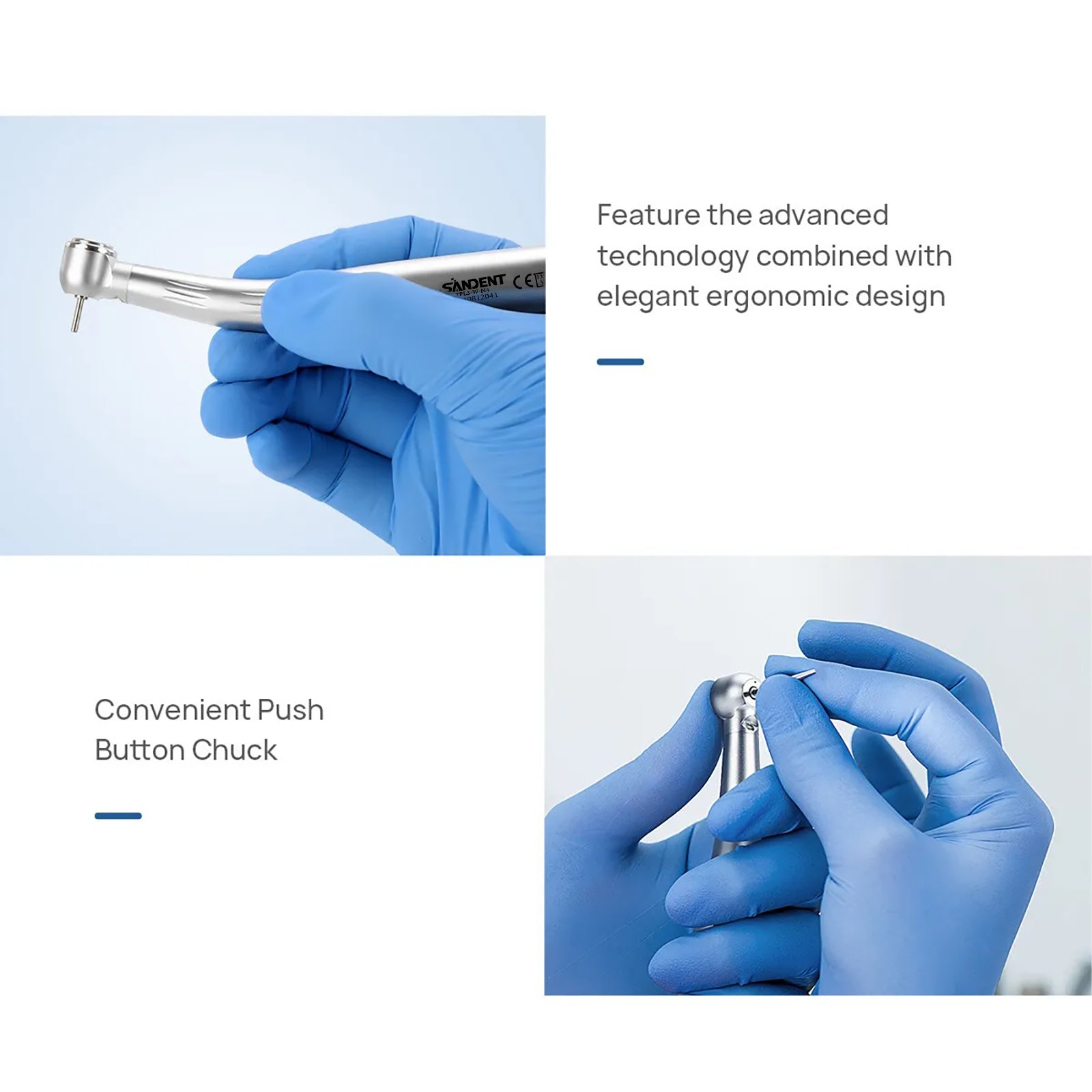 New Arrival! Dental LED Self Power Internal Triple Spray Turbina E-Generator Ceramic Push button High Speed Handpiece 4 Hole