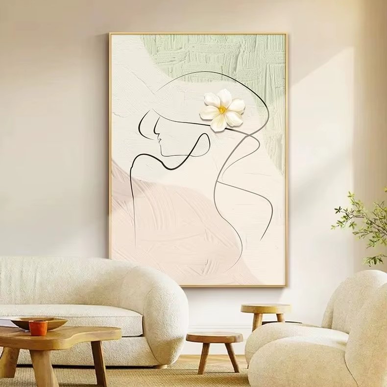Oil painting watercolor figure painting woman abstract graffiti living room hanging home decoration