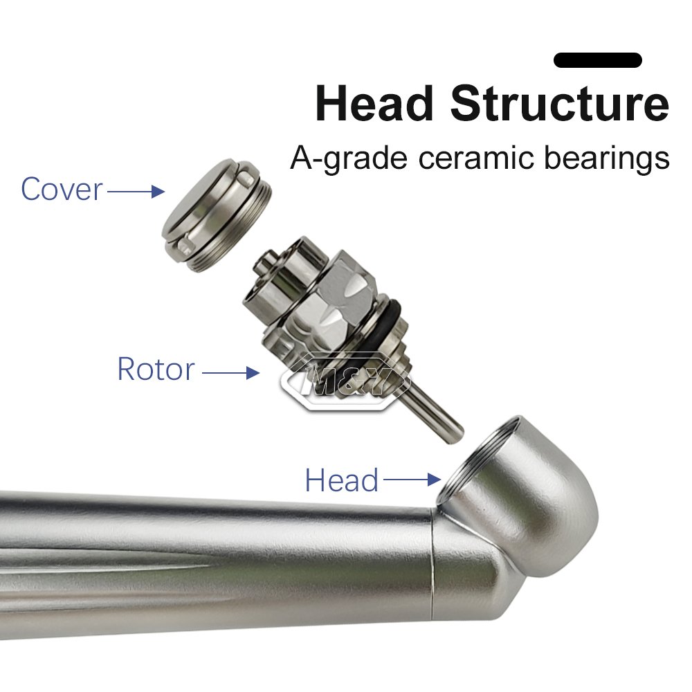Dental 45 Degree Angle High Speed Handpiece Push Button Air Turbine Single Water Spray 2/4Holes Drill Tool Dentistry Equipment