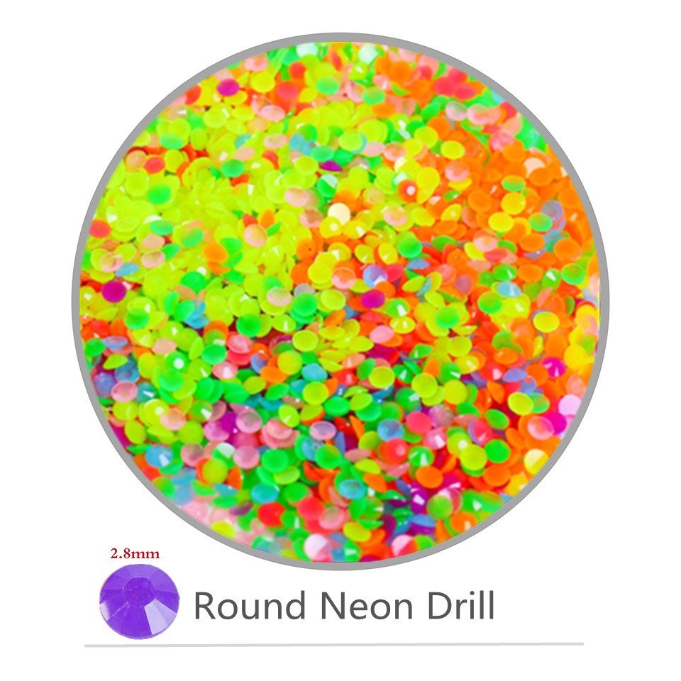R-07/08 2.5/2.8mm Luminous Fluorescent Beads Nail Jelly Neon Drill Diamond Painting Glow In Dark Drills