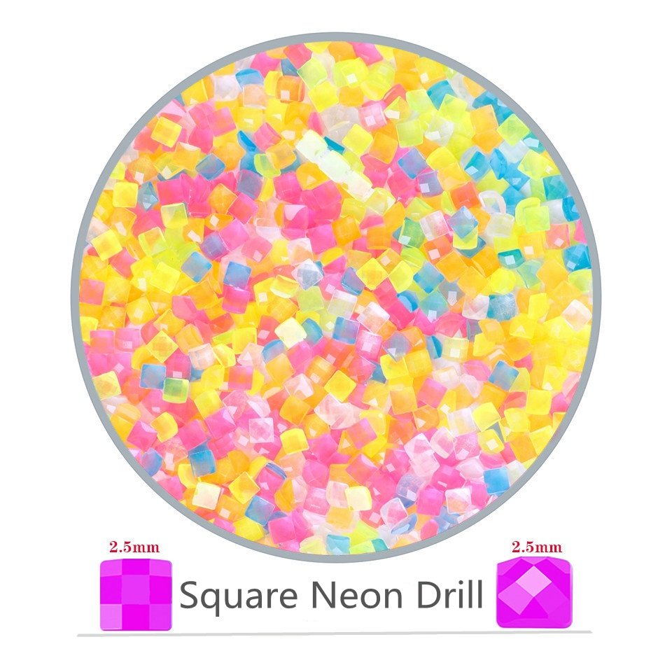 R-07/08 2.5/2.8mm Luminous Fluorescent Beads Nail Jelly Neon Drill Diamond Painting Glow In Dark Drills