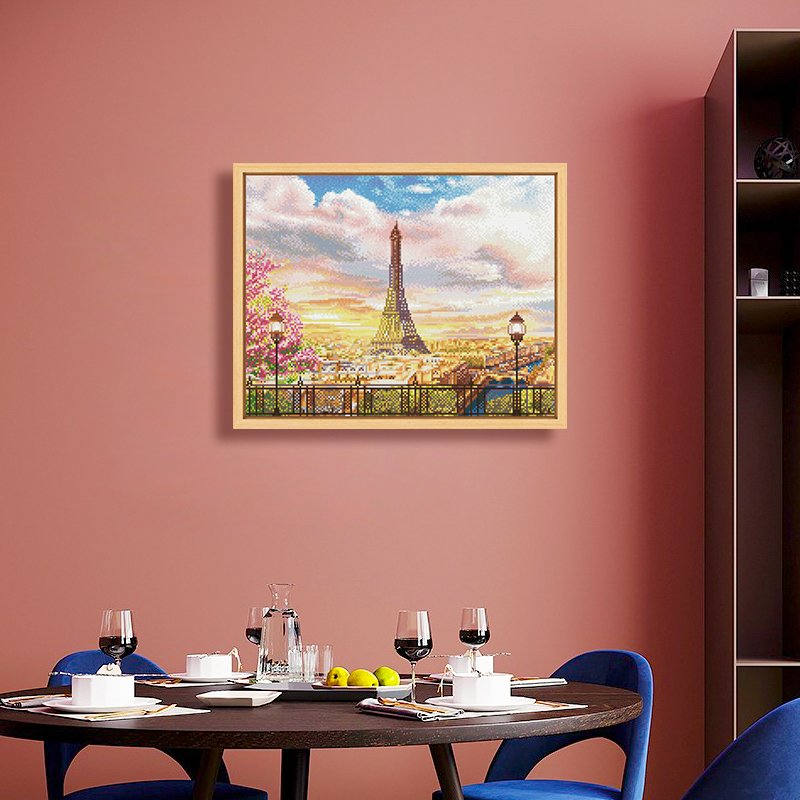 Morden Style Diamond Painting Diy Eiffel Tower Diamond Paintings Romantic Style 5d Diamond Painting For Room Decoration