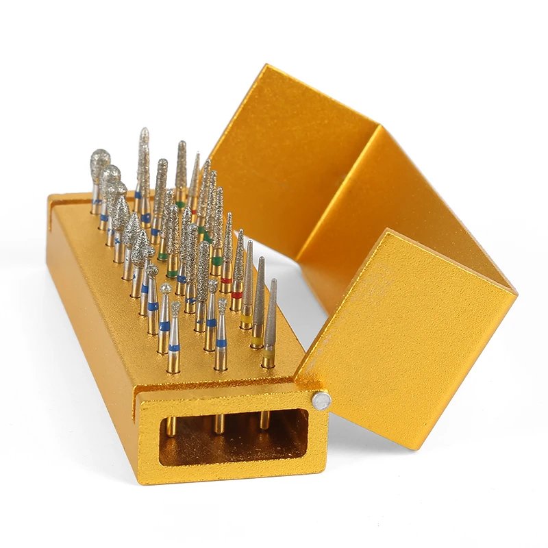30Pcs Dental Strawberries Diamond Burs Drill FG 1.6mm Dentist Polishing Grinding Teeth Tools For High Speed Handpieces