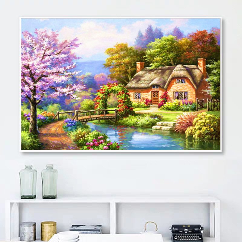 Wholesale 5D DIY Diamond Painting Classic Country Cottage Landscape Lovely Aesthetic Hand-Designed Decor for Home Use