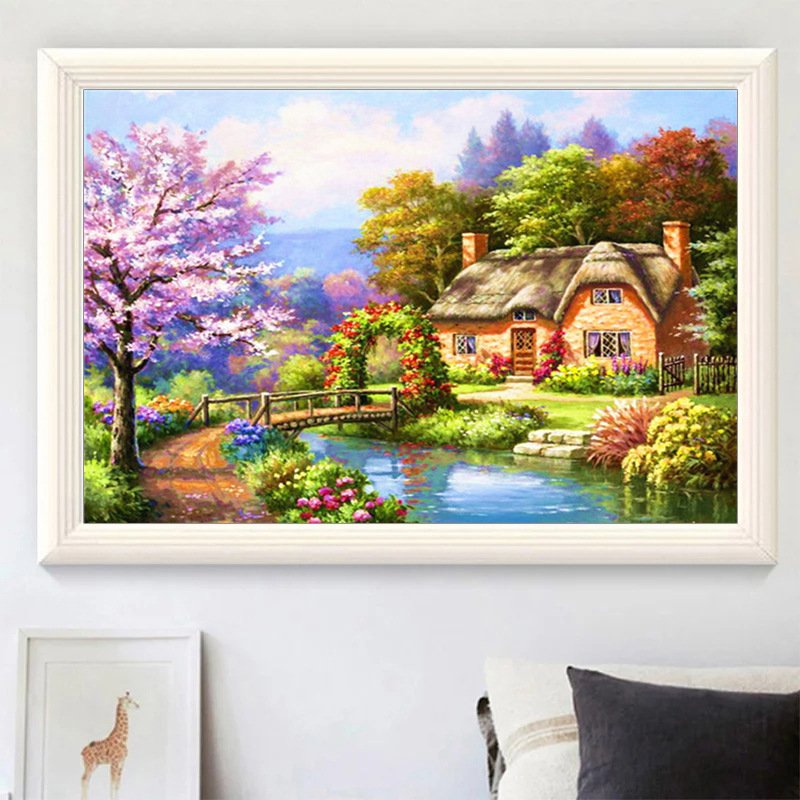 Wholesale 5D DIY Diamond Painting Classic Country Cottage Landscape Lovely Aesthetic Hand-Designed Decor for Home Use