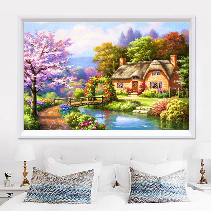 Wholesale 5D DIY Diamond Painting Classic Country Cottage Landscape Lovely Aesthetic Hand-Designed Decor for Home Use