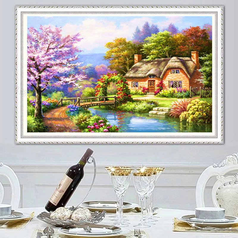 Wholesale 5D DIY Diamond Painting Classic Country Cottage Landscape Lovely Aesthetic Hand-Designed Decor for Home Use