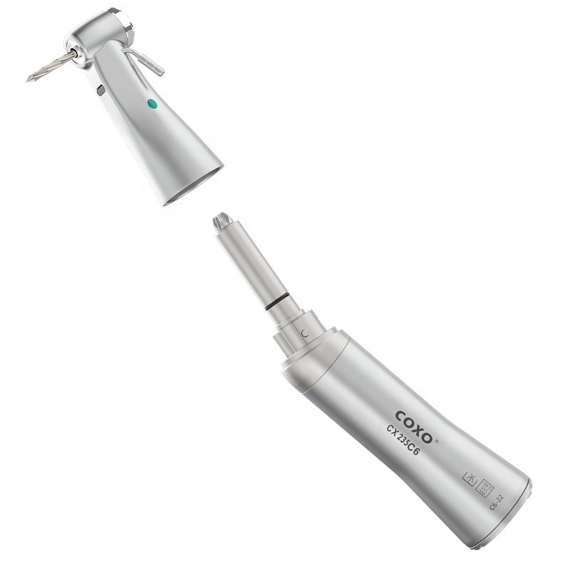 Factory supply COXO dental implant handpiece LED optic fiber surgical motor low speed contra angle handpiece 20:1