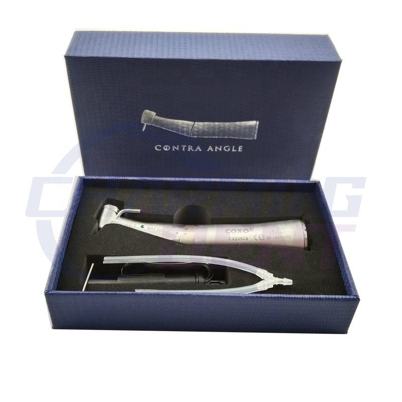 Factory supply COXO dental implant handpiece LED optic fiber surgical motor low speed contra angle handpiece 20:1